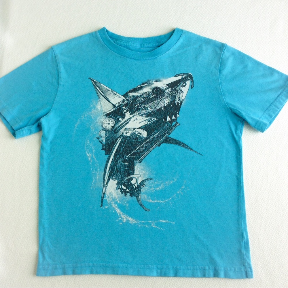 Gap Kids Crackle Graphic Nautical T Shirt Blue 6/7